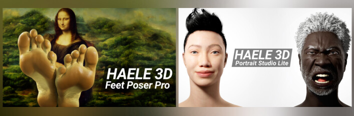 HAELE 3D - Feet Poser Pro + Portrait Studio Lite - Art References