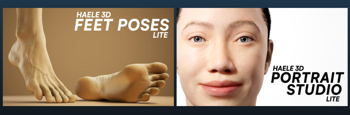 HAELE 3D - Foot and Face Lite Anatomy Drawing References
