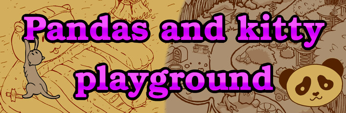 Pandas and kitty playground