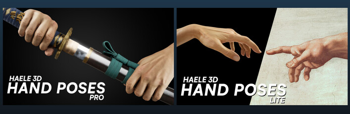 HAELE 3D - Hand Poses Lite -> Hand Poses Pro Upgrade