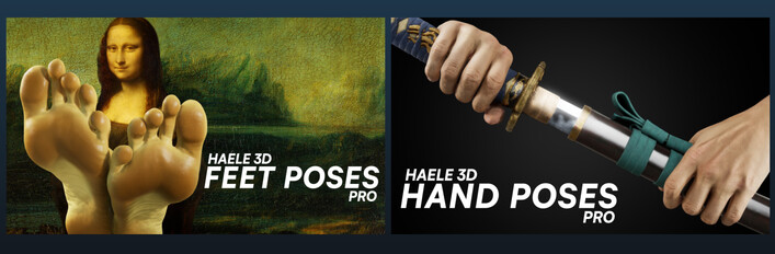 HAELE 3D - Hand Poses Pro + Feet Poses Pro - Pose Drawing References