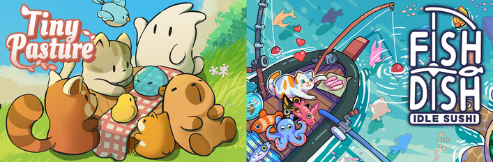 Tiny Pasture + Fish to Dish: Idle Sushi