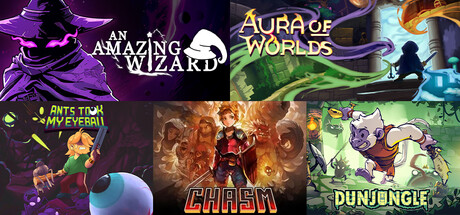 Roguevania Set: An Amazing Wizard x Aura of Worlds X Ants Took My Eyeball x Chasm x Dunjungle