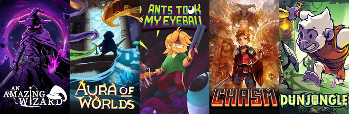 Roguevania Set: An Amazing Wizard x Aura of Worlds X Ants Took My Eyeball x Chasm