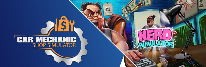 Nerd in Car Mech Shop