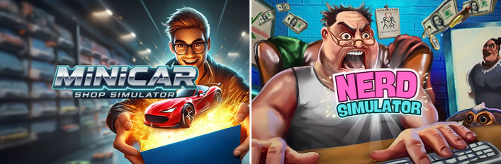 Nerd in Minicar Shop