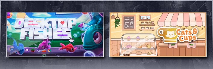 Desktop Fishes & Cats & Cups