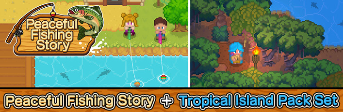 Peaceful Fishing Story + Tropical Island Pack Set