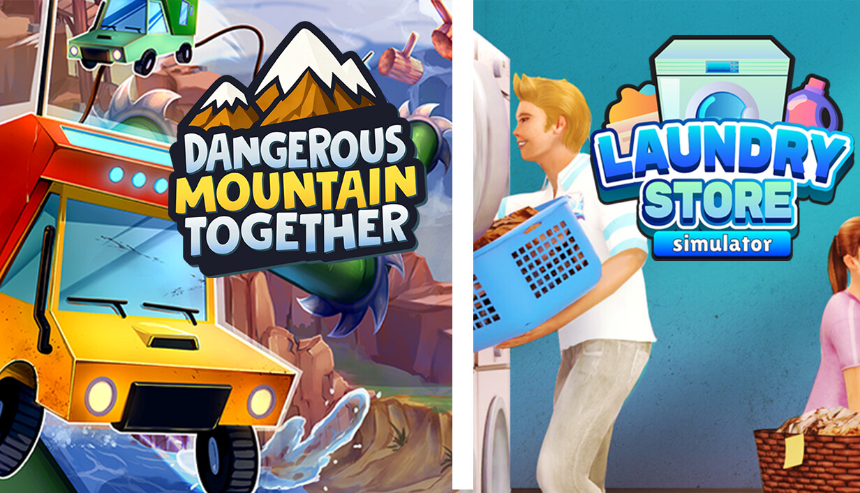 Laundry Store Simulator & Dangerous Mountain Together