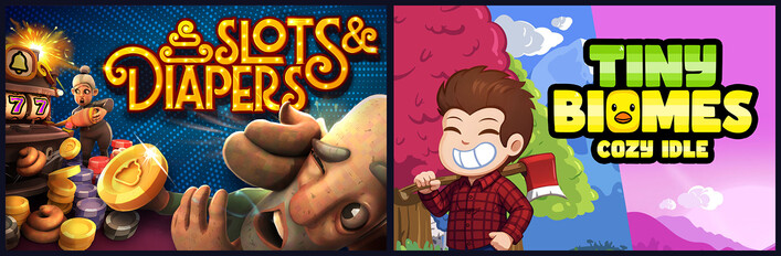 Slots & Diapers + Tiny Biomes: Cozy Idle