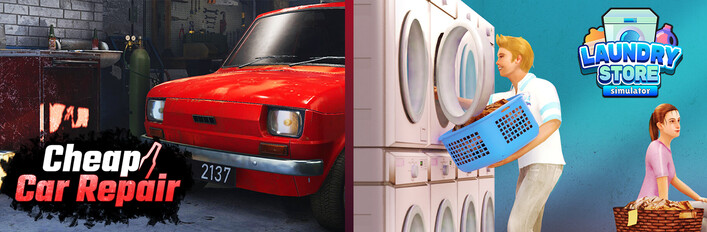 Cheap Car Repair x Laundry Store Simulator