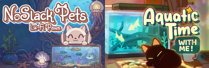 Cozy Aquatic Focus Bundle: With Me: Aquatic Time x NoSlack Pets: Lo-Fi Paws
