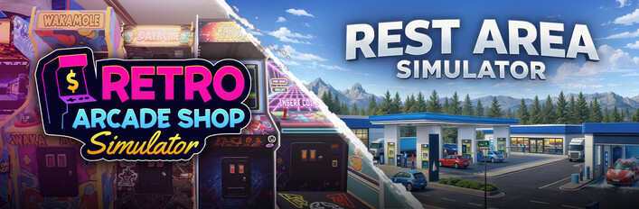 Retro Arcade Shop Simulator x Rest Area Simulator