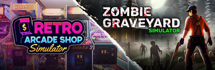 Retro Arcade Shop Simulator x Zombie Graveyard Simulator