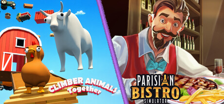 Climber Animals Together & Parisian Bistro Simulator